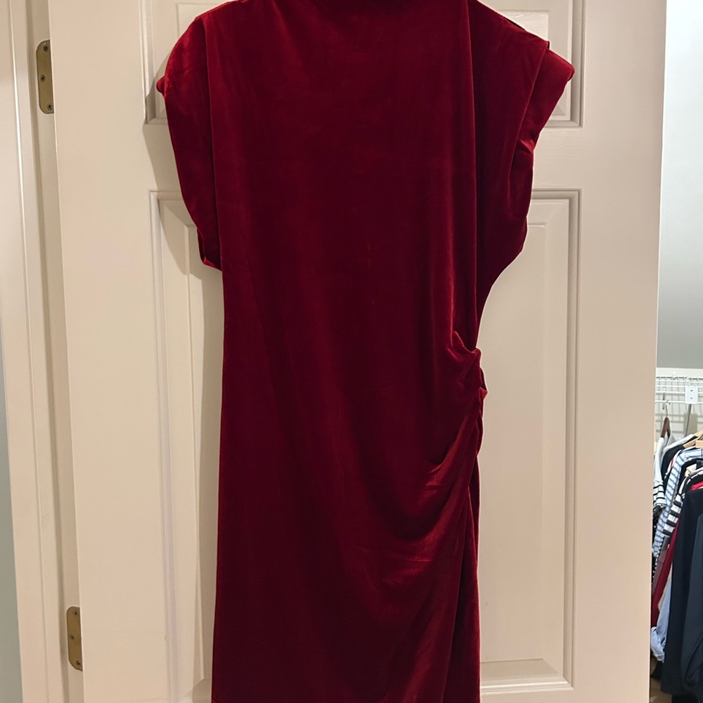 Astr Deep Red Midi Dress